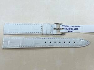 MORELLATO 16mm White マットアリゲーター TIPO PATEK