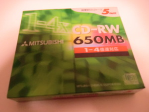 送料無料　三菱化学メディア　くり返し記録　データ用 CD-RW 　650MB　 5枚 　　　SW74QU5