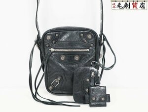 バレンシアガ BALENCIAGA Le Cagole クロスボディ バッグ ブラック 719065 アリーナラムスキン メタルパーツ 美品 バッグ