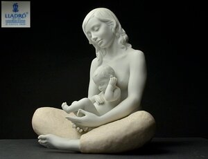 【YB】LLADRO リヤドロ 『母と赤子 The Mother Sculpture Small White』フィギュリン ★西洋磁器24Y1142-2