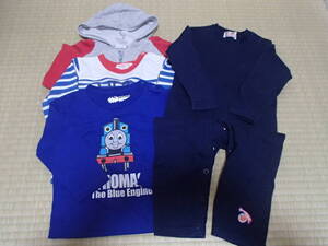 4枚 90㎝ 日本製 スヌーピー きかんしゃトーマス adidas アンパンマン 長袖Tシャツ フード付きパーカ カバーオール 男の子 used 美品