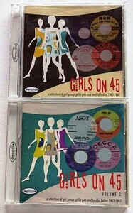 【送料無料】超希少盤 60年代米国ガール＆ガールグループ・オムニバス2CD[GIRLS ON 45]tv1006+[GIRLS ON 45 VOLUME 2]tv1007 豪州盤