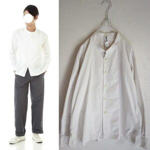 MHL.マーガレットハウエル GARMENT DYE BASIC POPLIN ☆バンドカラーシャツ サイズS 2018年製 定価14300円（税込）