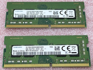 ◆Samsung M471A1K43CB1-CTD 2枚セット - PC4-21300/DDR4-2666/PC4-2666V 260Pin DDR4 SO-DIMM 16GB(8GB x2) 動作品