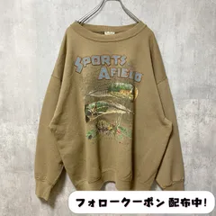 古着 used　SPORTS AFIELD 　長袖スウェット　トレーナー　アニマルプリント　鹿　ロゴタグ　オーバーサイズ