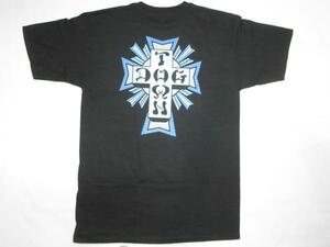 JB即決 DOGTOWN ドッグタウン 定番カラークロス ロゴ Tシャツ　黒x青　Mサイズ　新品