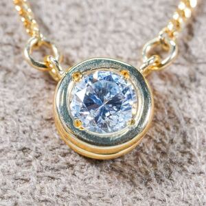 ★1円〜★0.23ct K18YG 2.3g 39.5cm 鑑定付 大粒天然ダイヤモンド Natural Diamond 750 YellowGold イエローゴールド 金 Pendant Jewelry