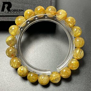 絶賛 EU製 定価18万円★ROBEAN・極!極満針ルチルクォーツ★ブレスレット パワーストーン 天然石 綺麗 金運 お守り 10.3-10.8mm M1021146