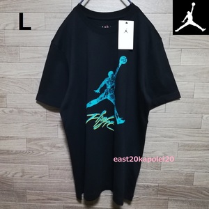 新品 JORDAN JUMPMAN FLIGHT ジョーダン エッセンシャル ジャンプマン フライト ビッグ プリント Tシャツ L ブラック 未使用 ナイキ NIKE