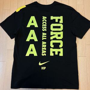 NIKE ナイキ LAB MA5 限定VIP MAGIC STICK ENTERTAINMENT AAA FORCE ACCESS ALL AREAS プリント 半袖Tシャツ