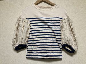 キャピタルKAPITAL BRAND NAVYボーダーカットソー0サイズUSED※ボーダーカットソー ・レディーストップス・キャピタルレディース・ボーダー