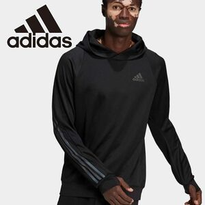 ★アディダス adidas 新品 メンズ 吸汗速乾 ドライ カジュアル スウェット パーカー ジャケット 黒 Mサイズ [HE2472-M] 二 壱★QWER★