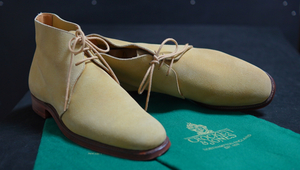 クロケットジョーンズ◆Crockett&Jones◆CHUKKA◆5.5D◆24㎝相当◆イエローベージュ◆チャッカブーツ◆スエード◆レザーソール