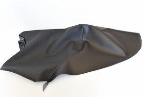 縫製済 VTR250 キャブ車 MC33 シート レザー 表皮 生地 黒 ディンプル カーボン seat leather black dimplr carbon cover honda