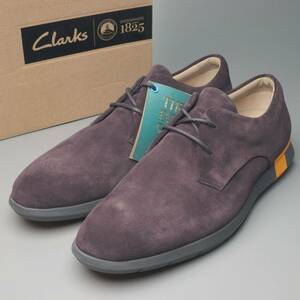 MG6958//未使用/訳あり*クラークス/Clarks*メンズ7.5G/ジャバンウォーク/Javan Walk/プレーントゥ/レザーシューズ/革靴/パープル系