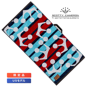 スコッティ キャメロン ラウンドタオル ストライプ ミニ クラウン ブルー/レッド 限定 Striped Mini Crown Towel Scotty Cameron