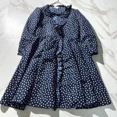 美品　RED VALENTINO ヴァレンティノ　ドット　フリル　ワンピース　紺