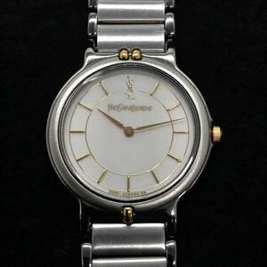 【電池交換済・稼働品】#12518 YVES SAINT LAURENT イブサンローラン CITIZEN 2200-228499YO QZ QUARTZ 腕時計 クォーツ 白字盤 レディース