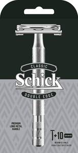 新モデル Schick(シック) シック クラシック ダブルエッジメタルホルダーシルバー (替刃10コ付) 髭剃り カミソリ