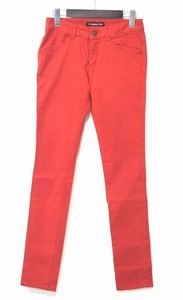 VIVIENNE TAM （ヴィヴィアンタム）SKINNY Pants 美脚 スキニー パンツ ストレッチ コットン 4ポケット Cotton ボトム RED 赤 XS