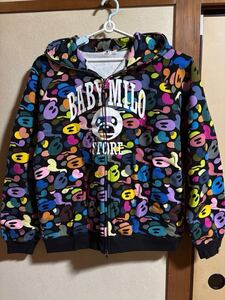 A BATHING APE マルチマイロカモ　フルジップパーカー　Lサイズ ブラック