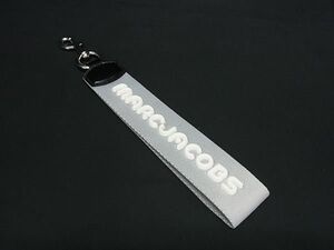 ■美品■ MARC BY MARC JACOBS マークバイマークジェイコブス キャンバス キーホルダー キーリング バッグチャーム グレー系 DF9917