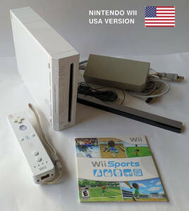 北米版 ニンテンドーWII & Wiiスポーツ 本体 ★ NINTENDO WII SYSTEM USA VERSION + 3 WiiWare Games & WiiSports