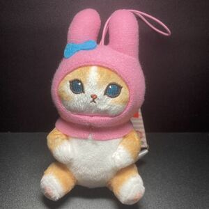 mofusand × サンリオキャラクターズ マスコット① マイメロディ キーホルダー ストラップ グッズ モフサンド 猫 ネコ マイメロ