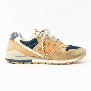 【1円スタート】New Balance ニューバランス CM996UF2 ランニングシューズ ローカットスニーカー ライトブラウン ネイビー レザー 23.5cm