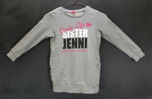 oc0082 □ 中古 ◆ SISTER JENNI シスタージェニィ トレーナー １２０ グレー ピンク 白 黒 ラメ シンプル カジュアル 冬 厚手 綿１００％