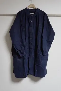 【1920s】Full-open Indigo Linen Smock