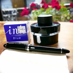 セーラー 万年筆 FOUNDED 1911,14K,585,インク吸い上げ式、Black,Blue (未使用)インク付き！