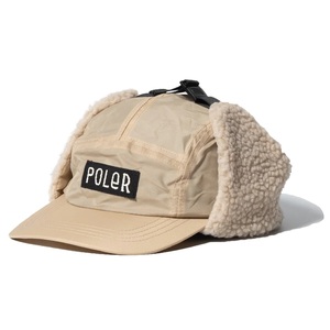 ☆sale/新品/正規品/特価 POLER FURRY FONT FLIGHT NYLON FLAP CAP | Color：BEIGE | Size：FREE | ポーラー/フライト フラップ キャップ