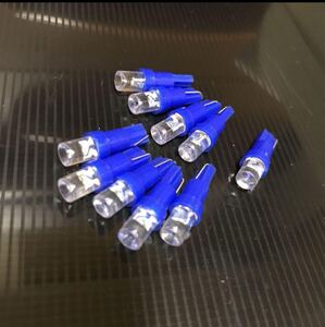 T5 LED 青　10個セット　メーター インジケーター シガーライター照明 灰皿照明 オーディオ アクセサリー エアコンパネル　T6.5 T7 ブルー