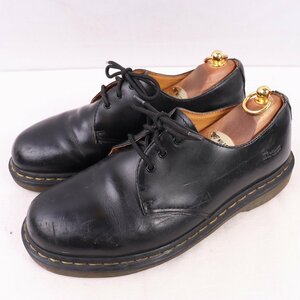 ドクターマーチン UK7/25.5cm-26.0cm/3ホール 1461 黒 ブラック ブーツ レザー 本革 メンズ レディース dr.martens 中古 dm3949