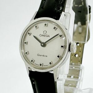 05298 オメガ OMEGA 稼働品 ジュネーブ Geneve レディース 腕時計 手巻き シルバーカラー アンティーク ヴィンテージ