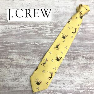 1O2802-R◆USA製 タグ付き 未使用 J.CREW ジェイクルー ネクタイ◆絹100% シルク ゴルフ柄 イエロー インパクト メンズ 紳士 スポーツ