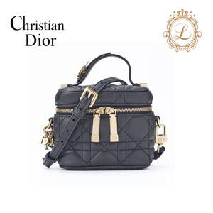 Dior ディオール レディディオール バニティ カナージュ 2WAYショルダーバッグ ラムスキン 黒（ゴールド金具）レディース バッグ ハンドバ