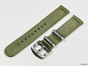 ラグ幅:20mm 高品質 分割 NATO ストラップ 時計用ベルト グリーン ファブリック 時計用バンド 二重編み込み DBH