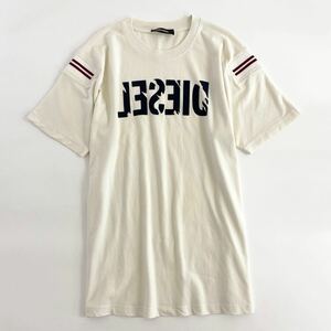 Ff6《美品》 DIESEL ディーゼル クルーネックTシャツ 半袖カットソー フロントロゴ◯ 伸縮ストレッチ◯ Mサイズ 国内正規品 メンズ 紳士服