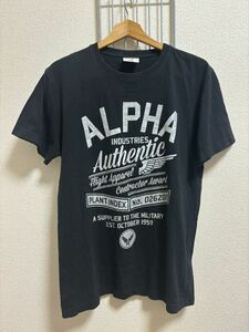 ［ALPHA INDUSTRIES INC.］アルファ　半袖Tシャツ ブラック　L Y2899