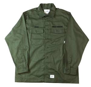 美品 WTAPS ダブルタップス ファティーグ ミリタリーシャツ コットン オリーブ X 04