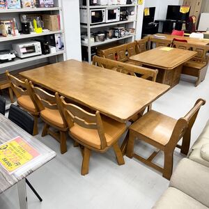 【お買い得】定価数十万★karimoku★カリモク家具★180cm幅6~7人掛けダイニングテーブルセット★ルスティック★木製ブラウン★RUSTIC