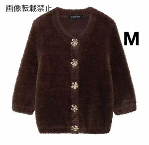 vintage ヴィンテージ レトロ フラワー 花 ニット カーディガン トップス Mサイズ レディース★ZARA 好きな方に★2024 A/W 秋新作 新品★