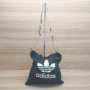 ◇ adidas アディダス ロゴプリント ２WAY カジュアル ハンド ショルダー バッグ ブラック系 レディース メンズ E