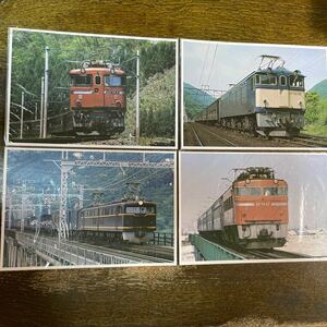 コビト鉄道写真電車4枚 奥羽本線EF71 東海道山陽本線EH20 中央本線篠ノ井線EF64 北陸本線EF70 古い鉄道写真 18cm×26cm 当時物送料230円