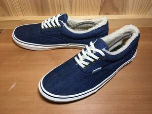 ★VANS バンズ 国内企画 ERA エラ 紺×白 デニム ボア 27.0cm 美品 Used 検 防寒 スリッポンオールドスクール sk8 ハーフキャブ