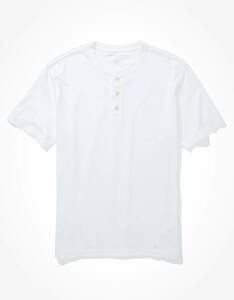 * アメリカンイーグル ヘンリーT Tシャツ AE Super Soft Henley T-Shirt S / White *