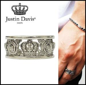 Justin Davis ジャスティンデイビス SRJ210 MY LOVE RING シルバー 925 クラウン 王冠 ローズ バラ 薔薇 マイラブ リング 指輪 12号