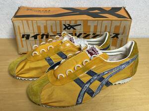 40 未使用品 60s 70s Onitsuka Tiger オニツカタイガー マラソンシューズ マラップ ナイロン DX イエロー スニーカー 25cm デッド